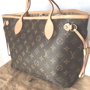 Authentic  Louis Vuitton Monogram Never Full MM Shoulder Bag.